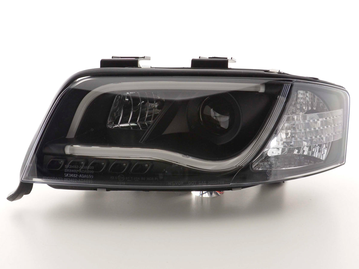 Scheinwerfer Set Daylight LED TFL-Optik Audi A6 Typ 4B 01-04 schwarz Scheinwerfer Set Daylight LED TFL-Optik Audi A6 Typ 4B 01-04 schwarz
